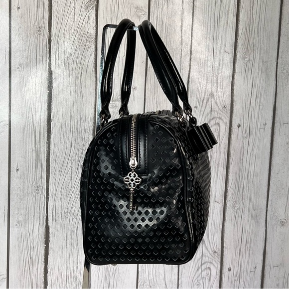 My Flat in London Brighton Alexia Satchel Black Leather Rhinestone - Picture 2 of 16